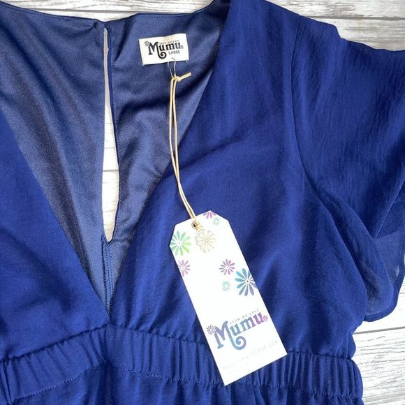 Show Me Your Mumu Navy Baby Shower Dress Size Large NWT - Picture 3 of 5